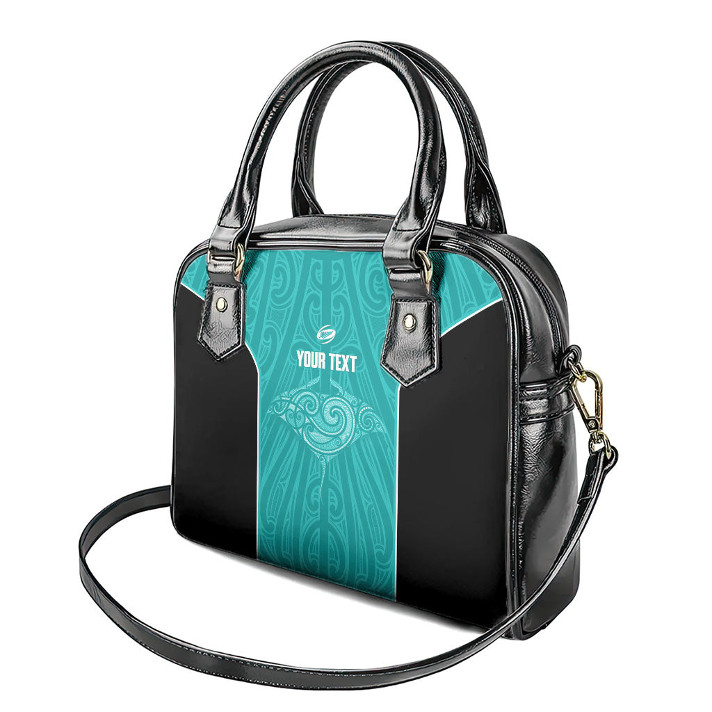 Custom New Zealand Stingray Oztag Shoulder Handbag Tag Rugby Maori Pattern Teal Version LT14 - Polynesian Pride