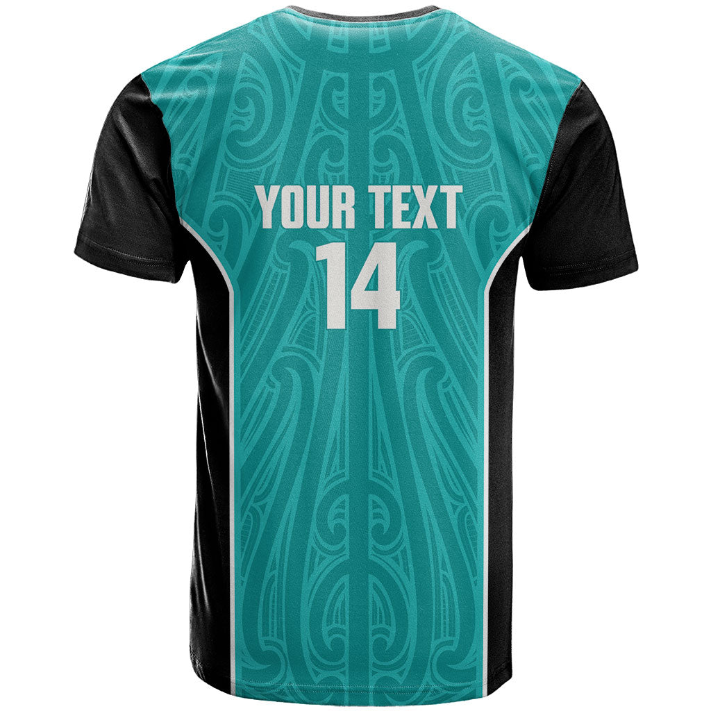 Custom New Zealand Stingray Oztag T Shirt Tag Rugby Maori Pattern Teal Version LT14 - Polynesian Pride