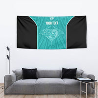 Custom New Zealand Stingray Oztag Tapestry Tag Rugby Maori Pattern Teal Version LT14 - Polynesian Pride