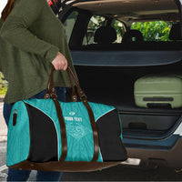 Custom New Zealand Stingray Oztag Travel Bag Tag Rugby Maori Pattern Teal Version LT14 - Polynesian Pride
