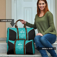 Custom New Zealand Stingray Oztag Travel Bag Tag Rugby Maori Pattern Teal Version LT14 - Polynesian Pride