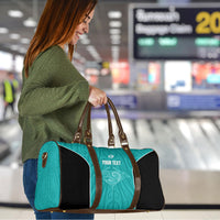 Custom New Zealand Stingray Oztag Travel Bag Tag Rugby Maori Pattern Teal Version LT14 - Polynesian Pride