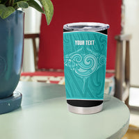 Custom New Zealand Stingray Oztag Tumbler Cup Tag Rugby Maori Pattern Teal Version LT14 - Polynesian Pride