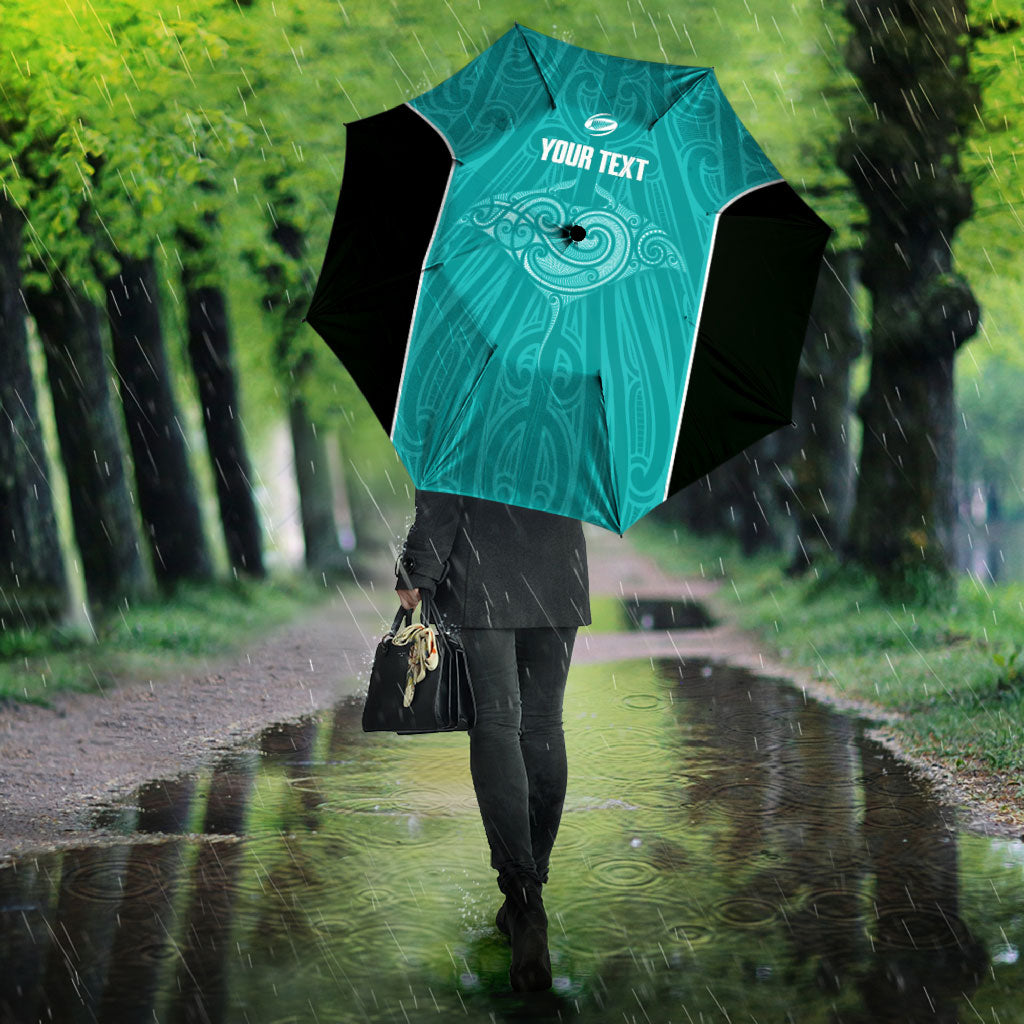 Custom New Zealand Stingray Oztag Umbrella Tag Rugby Maori Pattern Teal Version LT14 - Polynesian Pride