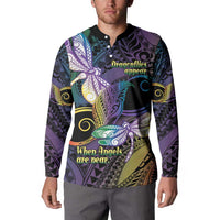 Personalized Polynesian Memorial Button Sweatshirt Dragonflies Appear When Angels Are Near
