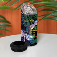 Personalized Polynesian Memorial 4 in 1 Can Cooler Tumbler Dragonflies Appear When Angels Are Near