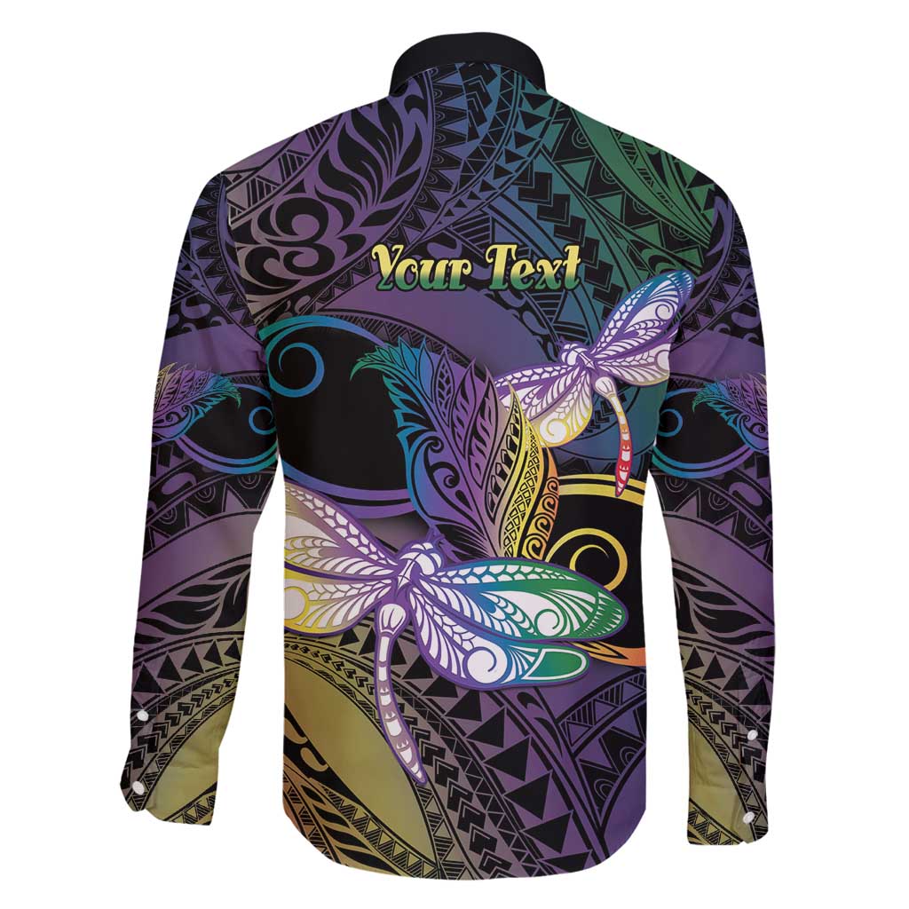 Personalized Polynesian Memorial Family Matching Mermaid Dress and Hawaiian Shirt Dragonflies Appear When Angels Are Near LT14 - Polynesian Pride