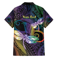 Personalized Polynesian Memorial Family Matching Off The Shoulder Long Sleeve Dress and Hawaiian Shirt Dragonflies Appear When Angels Are Near LT14 - Polynesian Pride