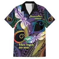Personalized Polynesian Memorial Family Matching Short Sleeve Bodycon Dress and Hawaiian Shirt Dragonflies Appear When Angels Are Near LT14 Dad's Shirt - Short Sleeve Colorful - Polynesian Pride