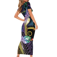 Personalized Polynesian Memorial Family Matching Short Sleeve Bodycon Dress and Hawaiian Shirt Dragonflies Appear When Angels Are Near LT14 - Polynesian Pride
