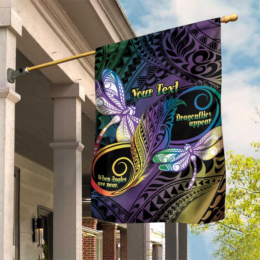 Personalized Polynesian Memorial Garden Flag Dragonflies Appear When Angels Are Near