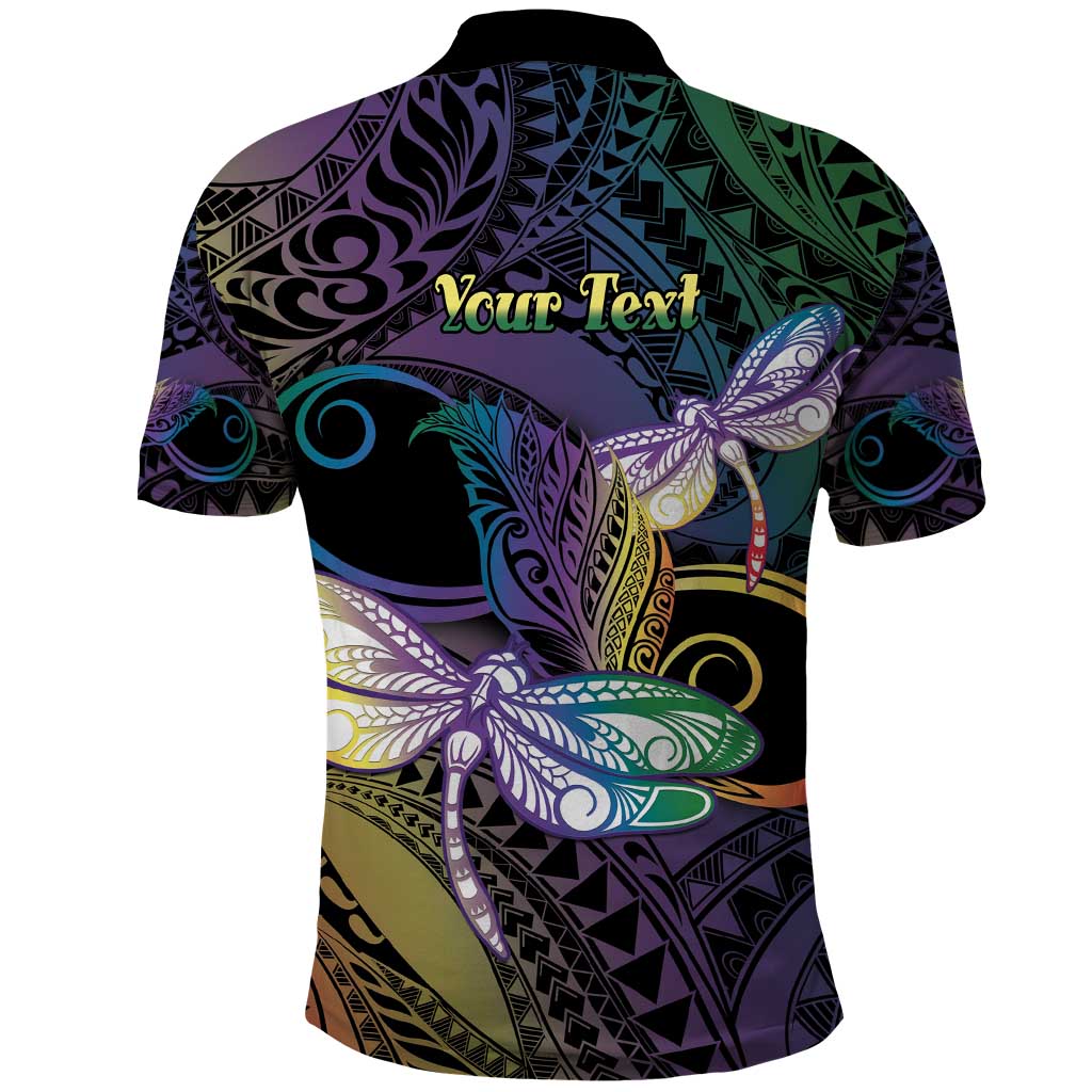Personalized Polynesian Memorial Polo Shirt Dragonflies Appear When Angels Are Near LT14 - Polynesian Pride