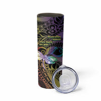 Personalized Polynesian Memorial Skinny Tumbler Dragonflies Appear When Angels Are Near LT14 - Polynesian Pride