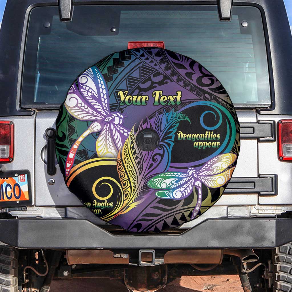 Personalized Polynesian Memorial Spare Tire Cover Dragonflies Appear When Angels Are Near