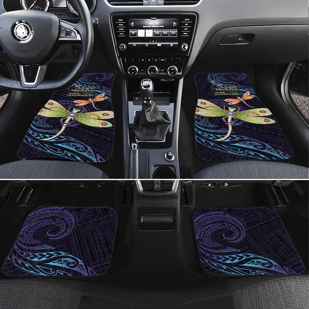 As Long As I Breathe You'll Be Remembered Car Mats Dragonflies Memorial - Polynesian Pattern