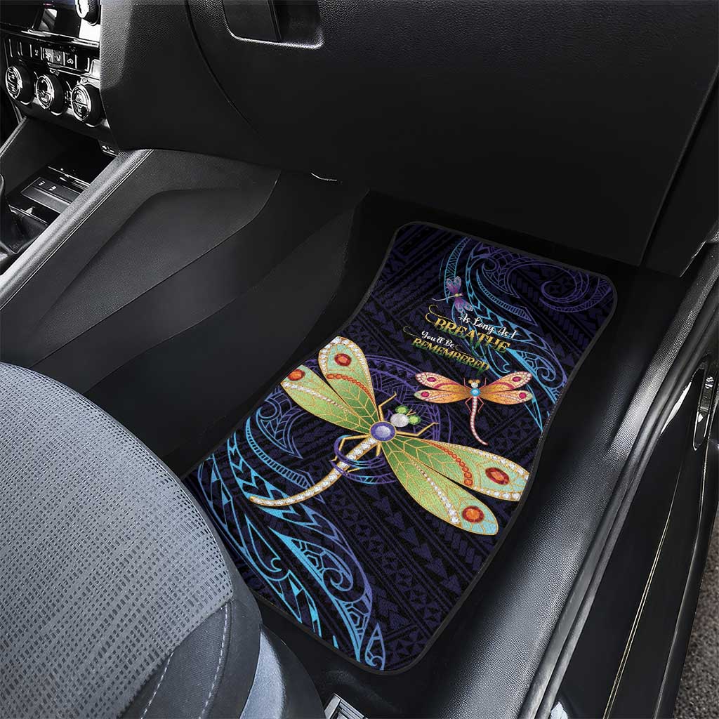 As Long As I Breathe You'll Be Remembered Car Mats Dragonflies Memorial - Polynesian Pattern