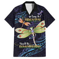 As Long As I Breathe You'll Be Remembered Family Matching Off Shoulder Short Dress and Hawaiian Shirt Dragonflies Memorial - Polynesian Pattern