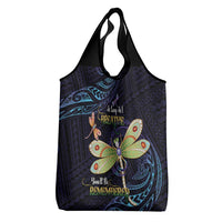 As Long As I Breathe You'll Be Remembered Grocery Bag Dragonflies Memorial - Polynesian Pattern