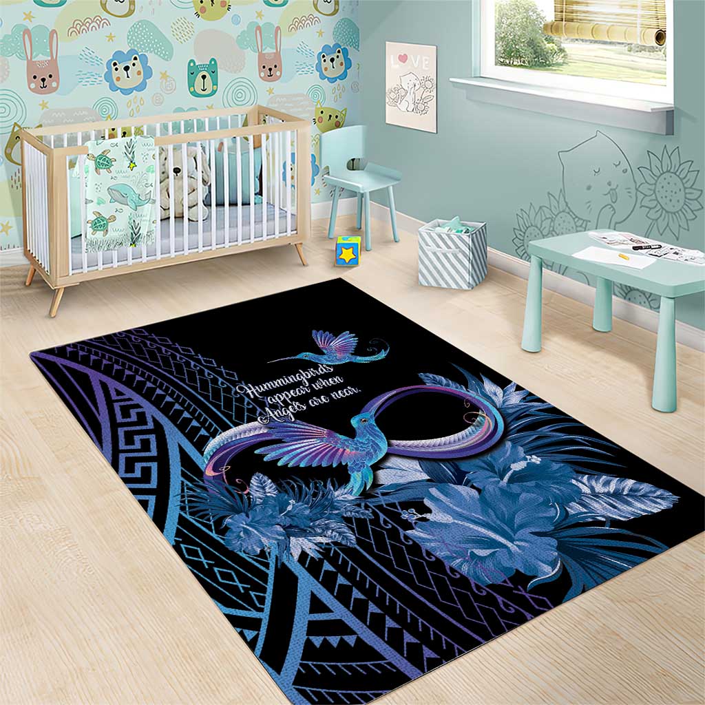 Polynesian Memorial Area Rug Hummingbirds Appear When Angels Are Near LT14