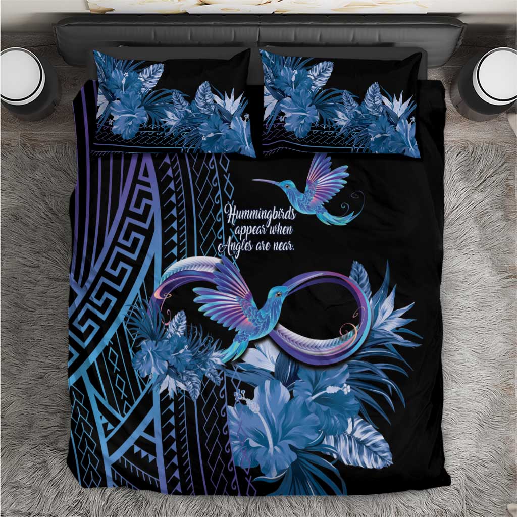 Polynesian Memorial Bedding Set Hummingbirds Appear When Angels Are Near