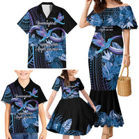 Polynesian Memorial Family Matching Mermaid Dress and Hawaiian Shirt Hummingbirds Appear When Angels Are Near LT14 - Polynesian Pride