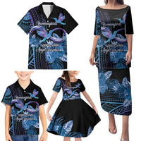 Polynesian Memorial Family Matching Puletasi and Hawaiian Shirt Hummingbirds Appear When Angels Are Near LT14 - Polynesian Pride