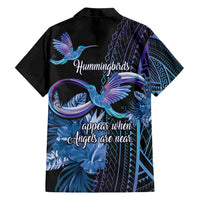 Polynesian Memorial Family Matching Short Sleeve Bodycon Dress and Hawaiian Shirt Hummingbirds Appear When Angels Are Near LT14 - Polynesian Pride