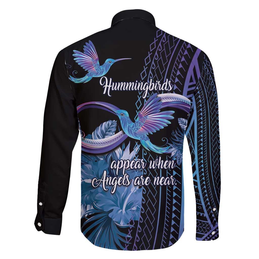 Polynesian Memorial Family Matching Tank Maxi Dress and Hawaiian Shirt Hummingbirds Appear When Angels Are Near LT14