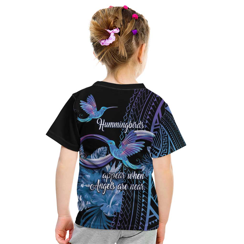 Polynesian Memorial Kid T Shirt Hummingbirds Appear When Angels Are Near LT14