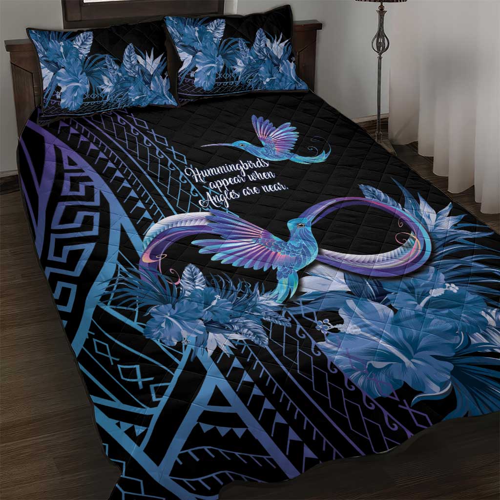 Polynesian Memorial Quilt Bed Set Hummingbirds Appear When Angels Are Near