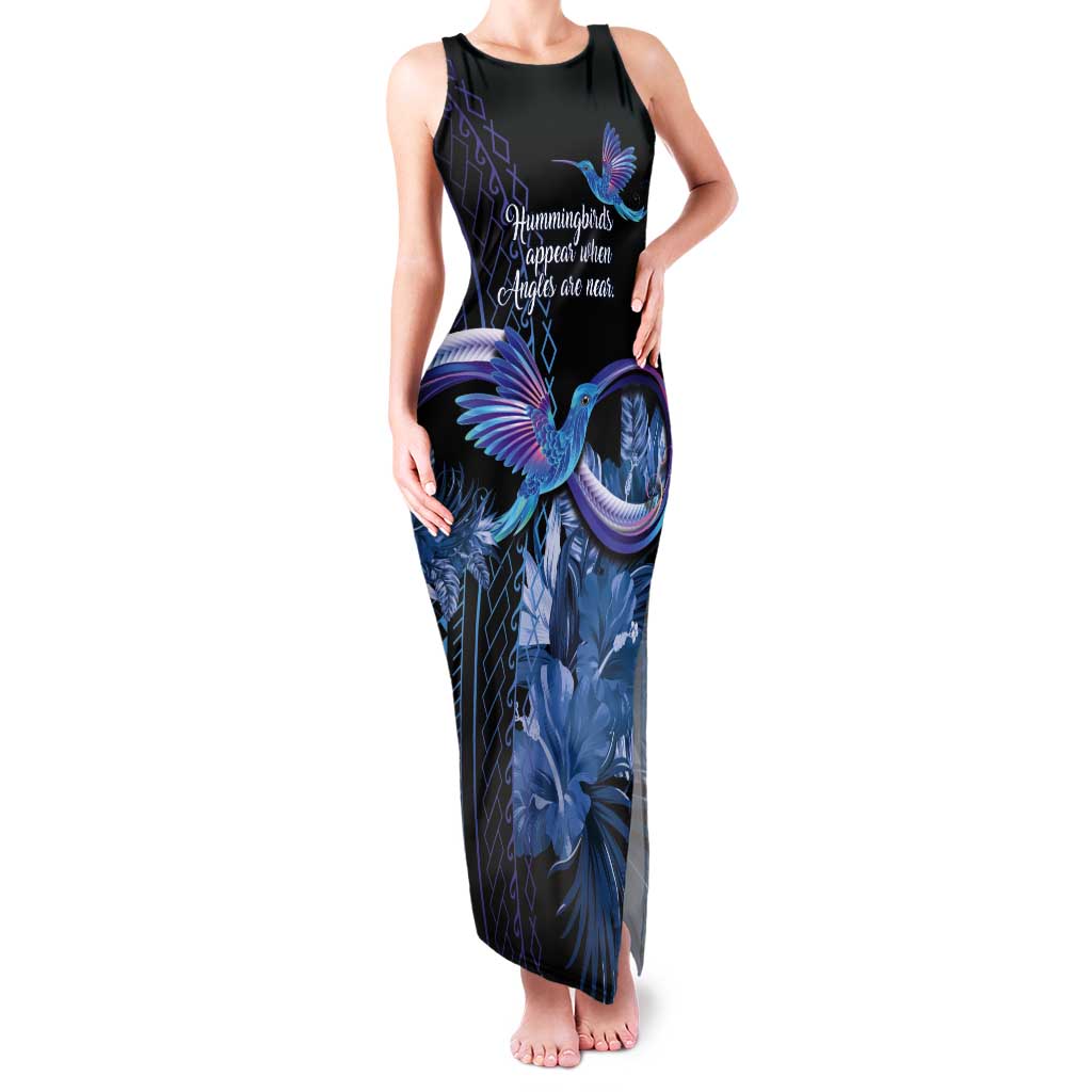 Polynesian Memorial Tank Maxi Dress Hummingbirds Appear When Angels Are Near