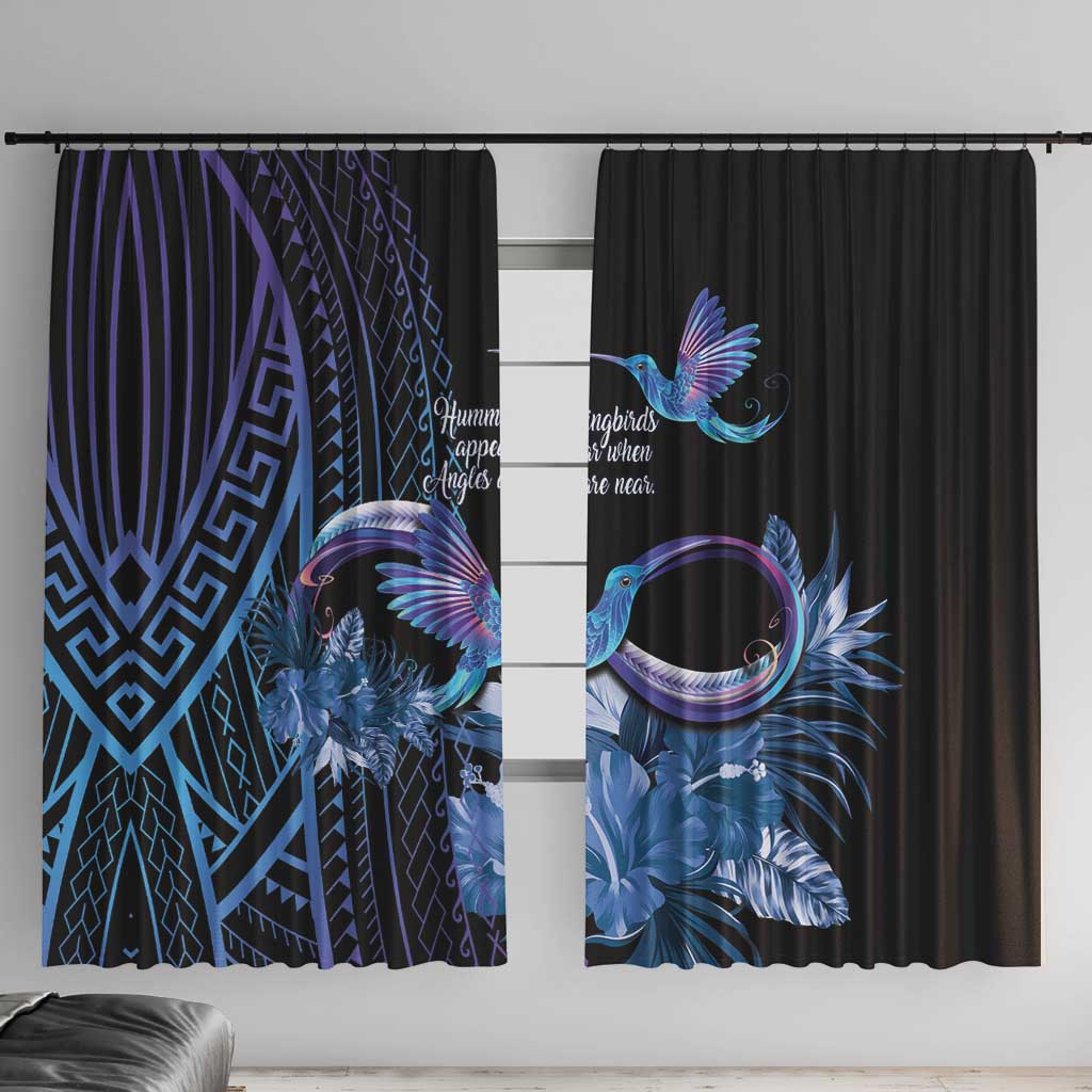 Polynesian Memorial Window Curtain Hummingbirds Appear When Angels Are Near