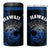 Hawaii 4 in 1 Can Cooler Tumbler Kakau Warrior Helmet Gradient Blue Polynesian