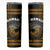 Hawaii Skinny Tumbler Kakau Warrior Helmet Gradient Gold Polynesian
