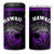 Hawaii 4 in 1 Can Cooler Tumbler Kakau Warrior Helmet Gradient Purple Polynesian