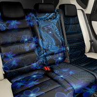 Blue Polynesia Shark Tattoo Back Car Seat Cover With Polynesian Plumeria LT14 - Polynesian Pride