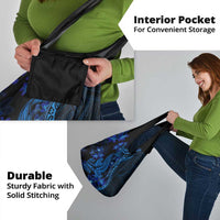 Blue Polynesia Shark Tattoo Grocery Bag With Polynesian Plumeria