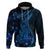 Blue Polynesia Shark Tattoo Hoodie With Polynesian Plumeria LT14 Pullover Hoodie Blue - Polynesian Pride