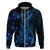 Blue Polynesia Shark Tattoo Hoodie With Polynesian Plumeria LT14 Zip Hoodie Blue - Polynesian Pride