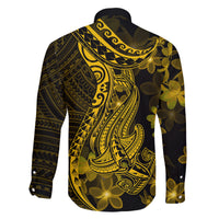 Gold Polynesia Shark Tattoo Family Matching Mermaid Dress and Hawaiian Shirt With Polynesian Plumeria LT14 - Polynesian Pride