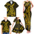 Gold Polynesia Shark Tattoo Family Matching Tank Maxi Dress and Hawaiian Shirt With Polynesian Plumeria LT14 - Polynesian Pride