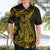 Gold Polynesia Shark Tattoo Hawaiian Shirt With Polynesian Plumeria LT14 - Polynesian Pride