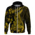 Gold Polynesia Shark Tattoo Hoodie With Polynesian Plumeria LT14 Zip Hoodie Gold - Polynesian Pride