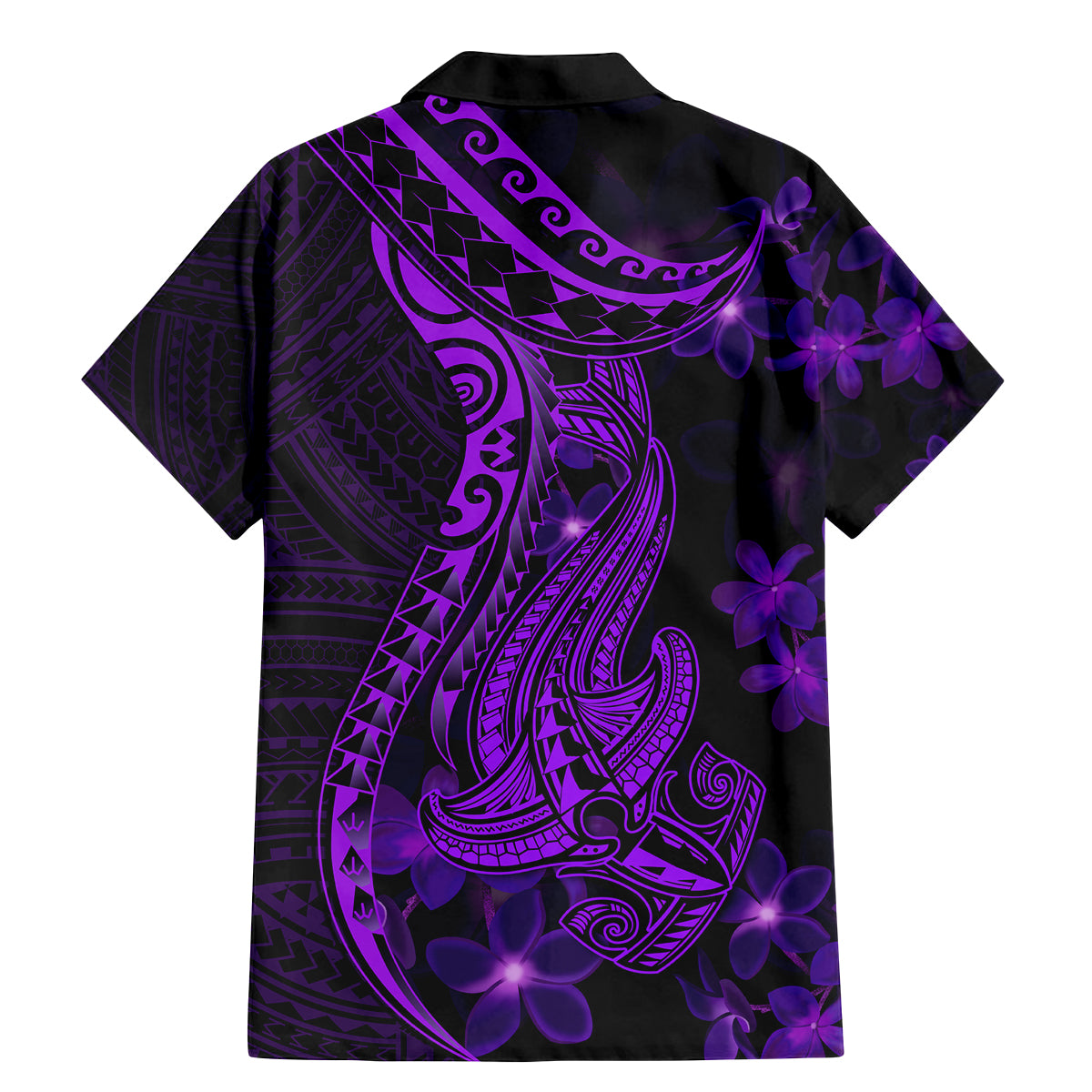 Purple Polynesia Shark Tattoo Family Matching Mermaid Dress and Hawaiian Shirt With Polynesian Plumeria LT14 - Polynesian Pride