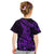 Purple Polynesia Shark Tattoo Kid T Shirt With Polynesian Plumeria LT14 - Polynesian Pride