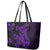 Purple Polynesia Shark Tattoo Leather Tote Bag With Polynesian Plumeria LT14 - Polynesian Pride