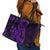 Purple Polynesia Shark Tattoo Leather Tote Bag With Polynesian Plumeria LT14 - Polynesian Pride