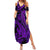 Purple Polynesia Shark Tattoo Summer Maxi Dress With Polynesian Plumeria LT14 Women Purple - Polynesian Pride