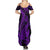 Purple Polynesia Shark Tattoo Summer Maxi Dress With Polynesian Plumeria LT14 - Polynesian Pride