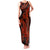 Red Polynesia Family Matching Tank Maxi Dress and Hawaiian Shirt Shark Tattoo With Polynesian Plumeria LT14 Mom's Dress Red - Polynesian Pride